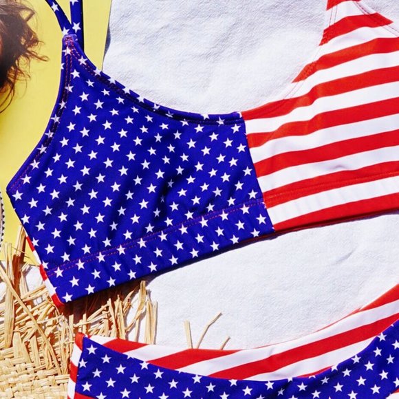 American Flag High Cut Bikini Set - Picture 4 of 6